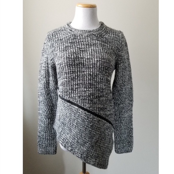 Anthropologie Sweaters - ANTHRO | JOHN + JENN Asymmetrical Zip Knit Sweater